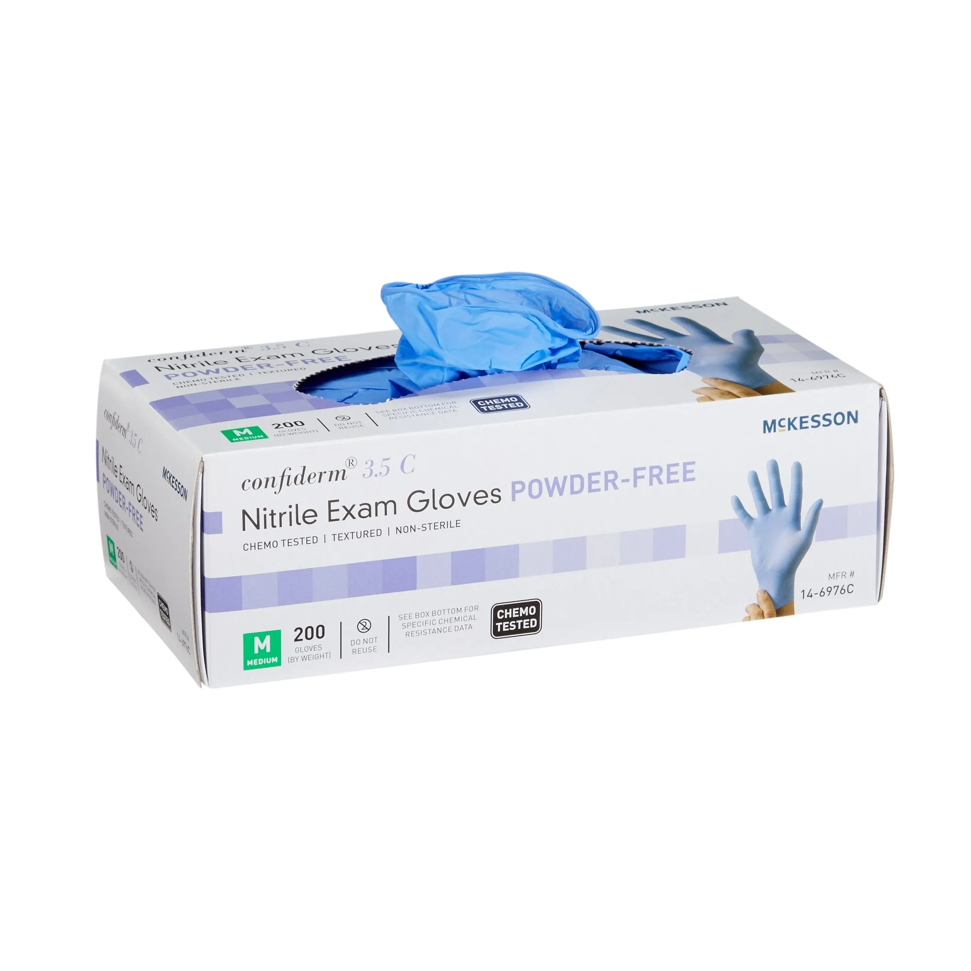 McKesson Confiderm® 3.5C Nitrile Exam Glove, Medium, Blue