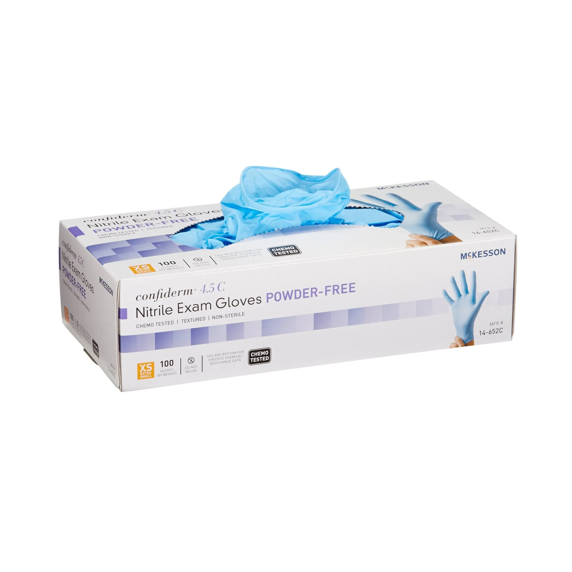 McKesson Confiderm® 4.5C Nitrile Exam Glove, Extra Small, Blue