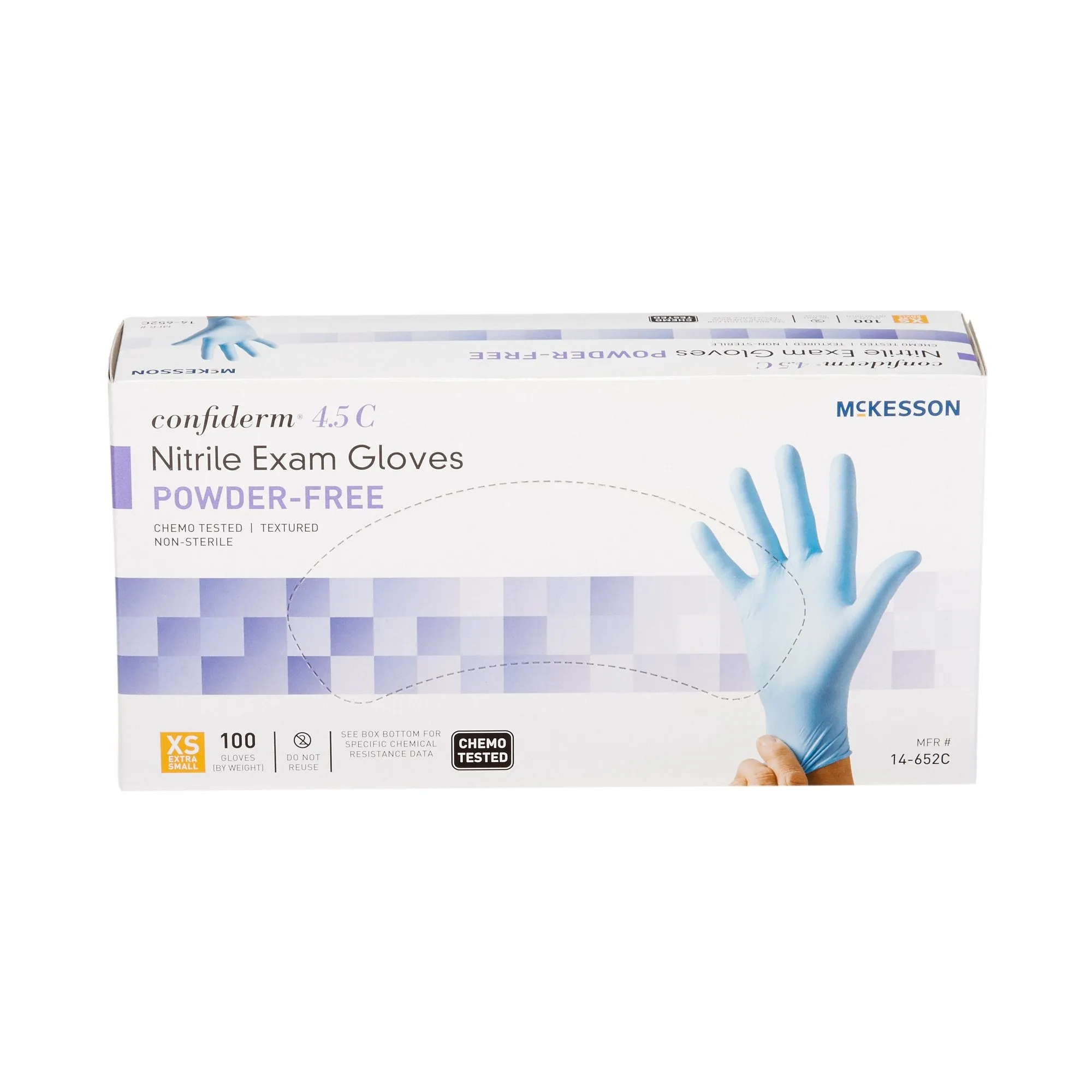 McKesson Confiderm® 4.5C Nitrile Exam Glove, Extra Small, Blue