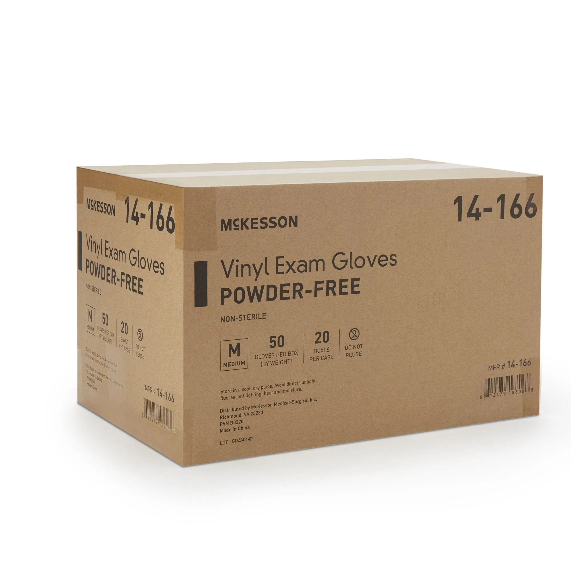 McKesson Confiderm® Vinyl Exam Glove, Medium, Clear