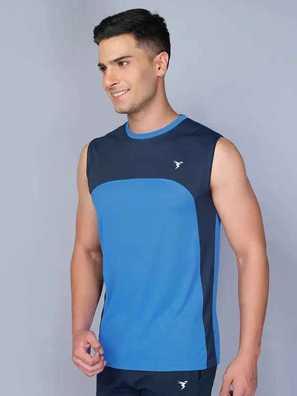 Men Colorblock Slim Fit Crew Neck Innerwear Vest with TECHNO COOL