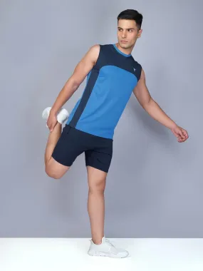 Men Colorblock Slim Fit Crew Neck Innerwear Vest with TECHNO COOL