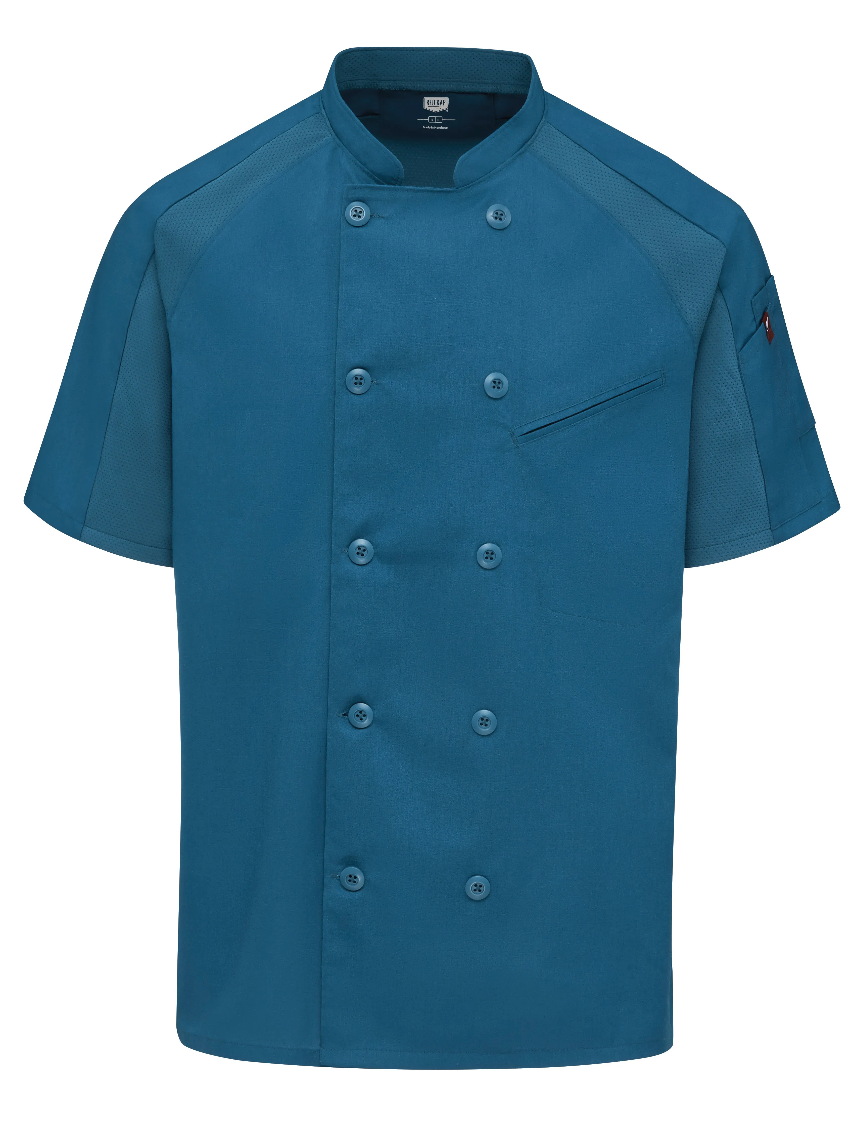 Men's Airflow Raglan Chef Coat with OilBlok 052M - Teal with Teal Mesh