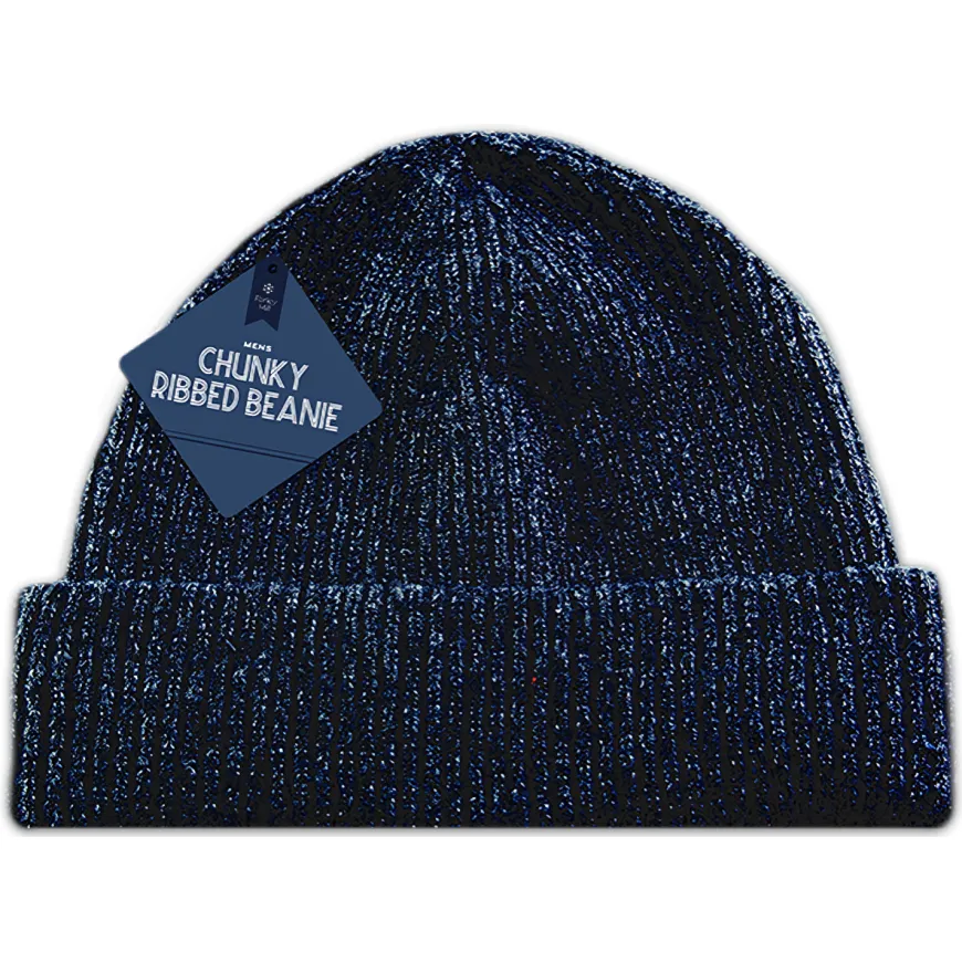 Mens Chunky Ribbed Beanie (Colour Options)