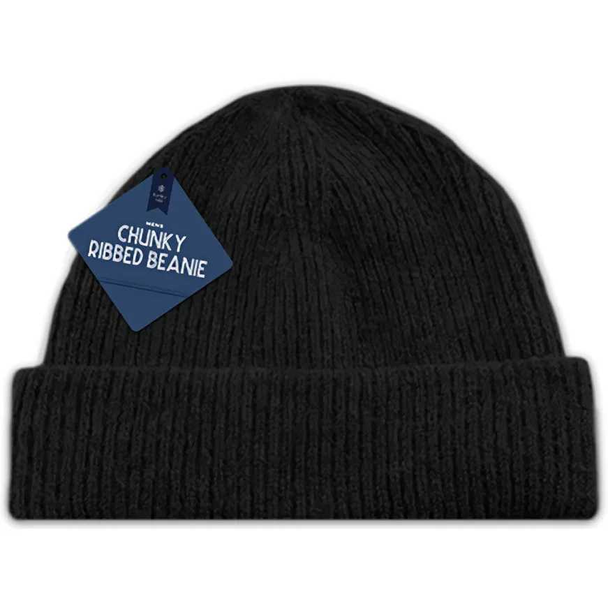 Mens Chunky Ribbed Beanie (Colour Options)