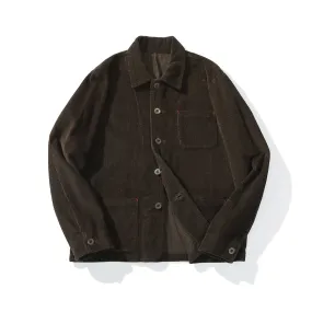 Men's Corduroy French Workwear Vintage Jacket - Safari Style