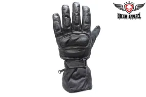 Men's Padded Leather & Mesh Racing Gloves