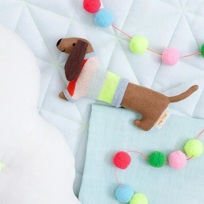 Meri Meri Sausage Dog Baby Rattle