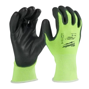 Milwaukee High Visibility Cut Level 1 Polyurethane Dipped Gloves