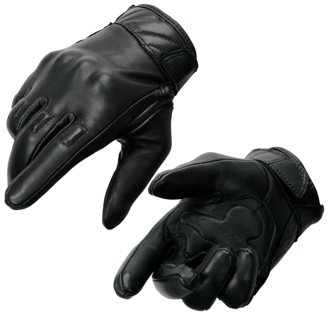 Milwaukee Leather MG7521 Men's Black Leather Gel Padded Palm