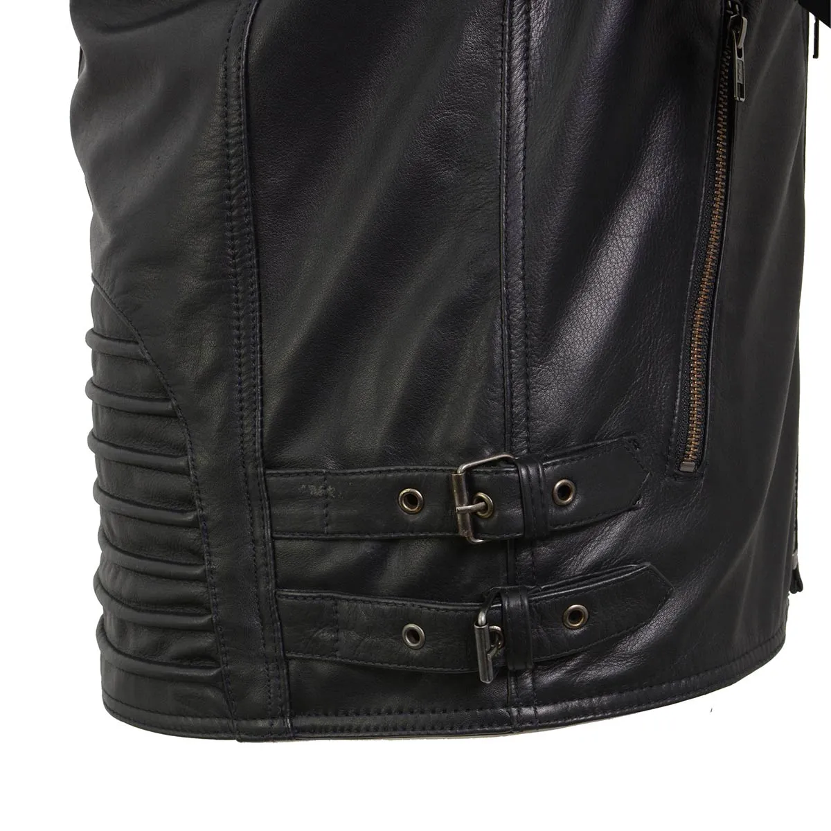 Milwaukee Leather SFM1885 Men's Black Leather Fashion Jacket with