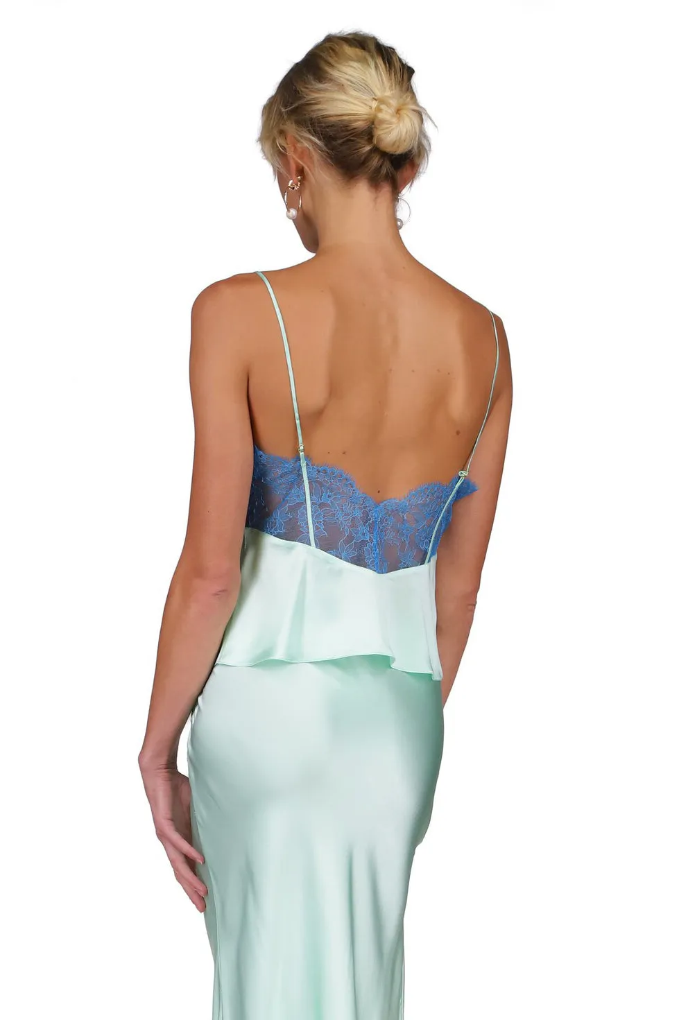 Mint Lace Paneled Camisole