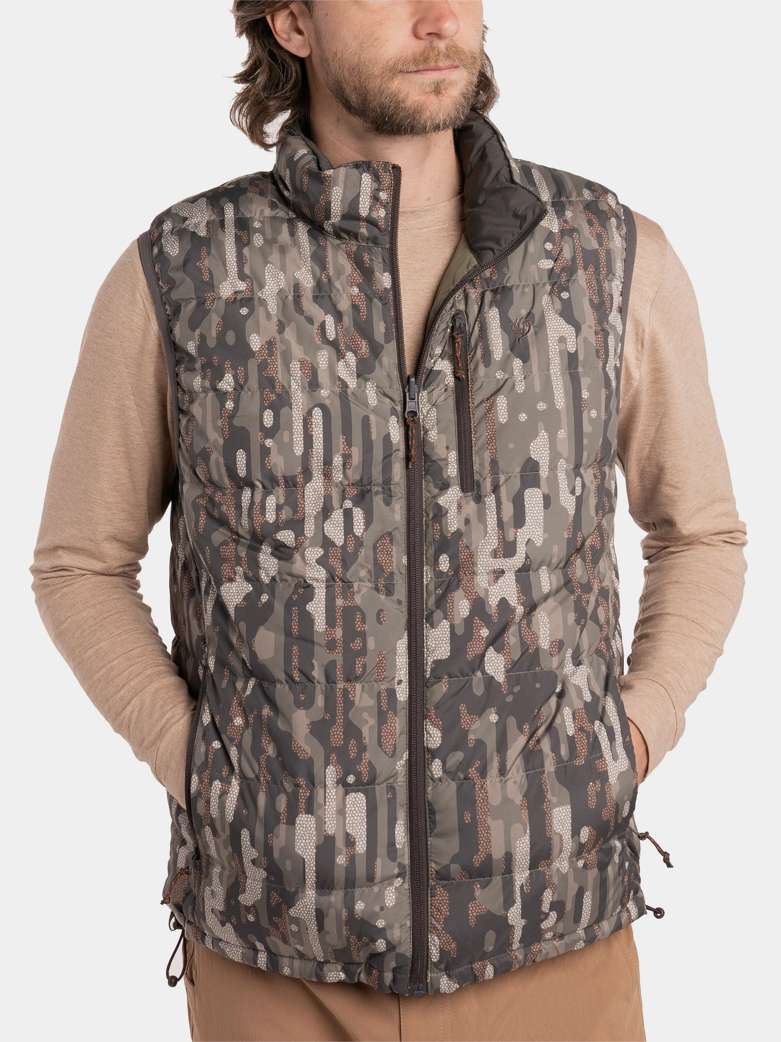 M's DryDown Reversible Vest - Raven / Woodland