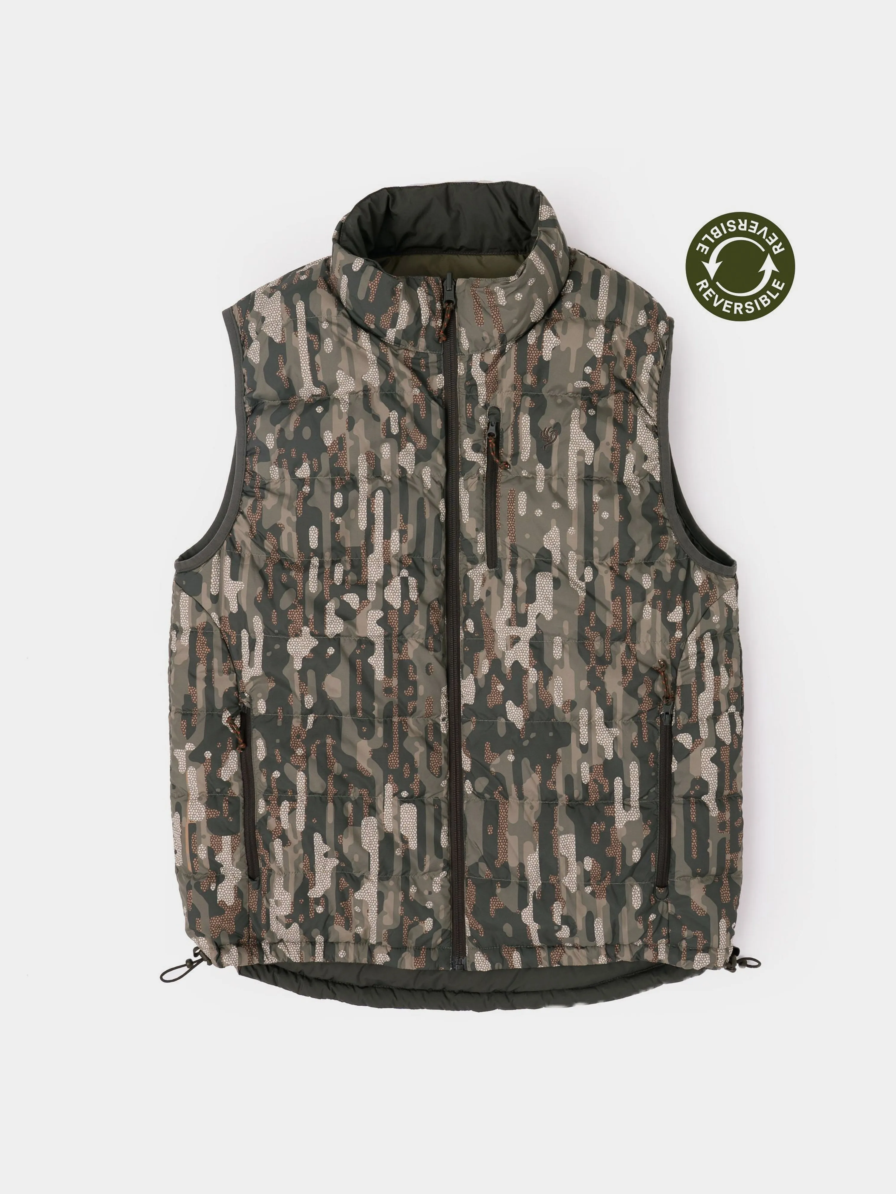 M's DryDown Reversible Vest - Raven / Woodland