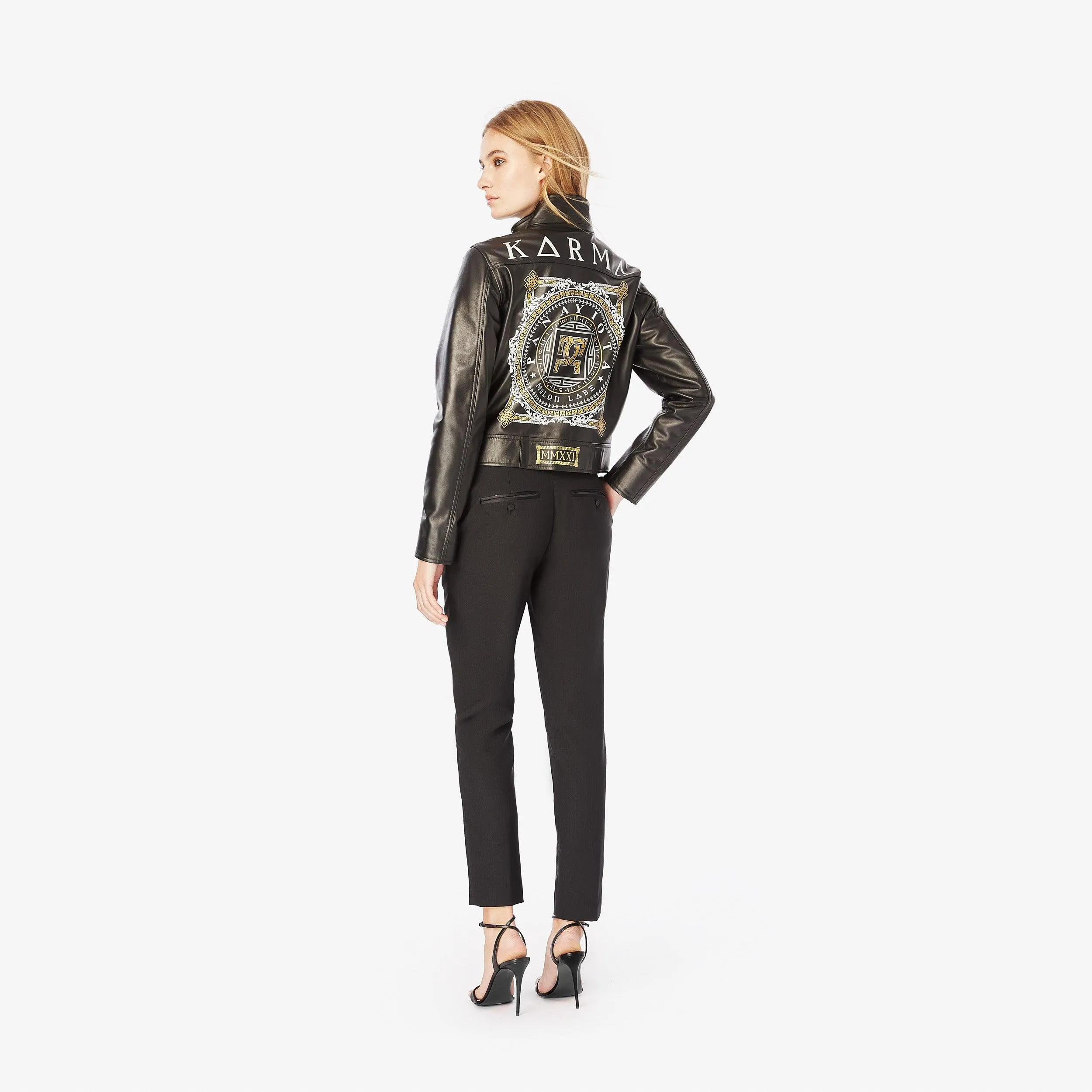 Napa Leather Jacket in Print