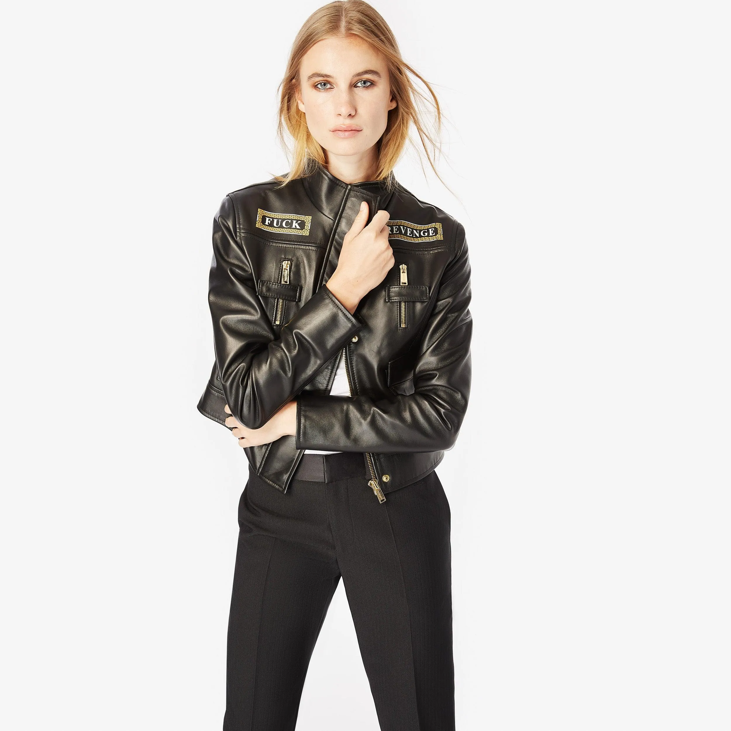 Napa Leather Jacket in Print