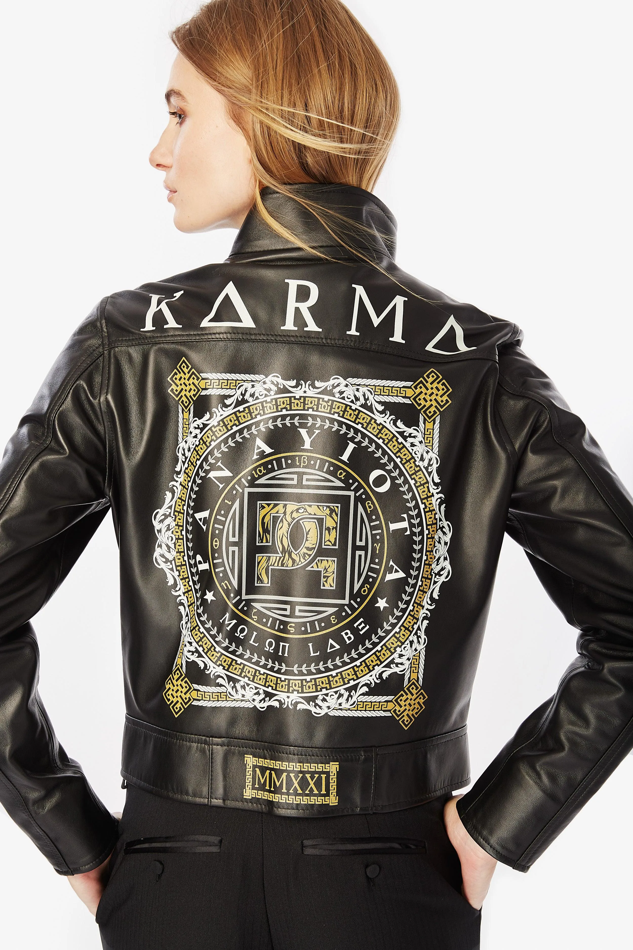 Napa Leather Jacket in Print