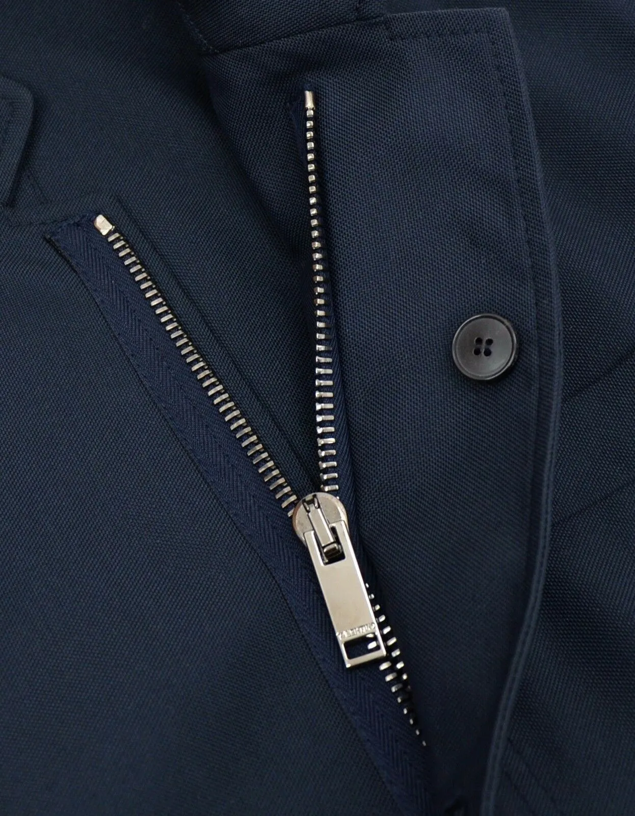 Navy Blue Jacket with Leather Panel