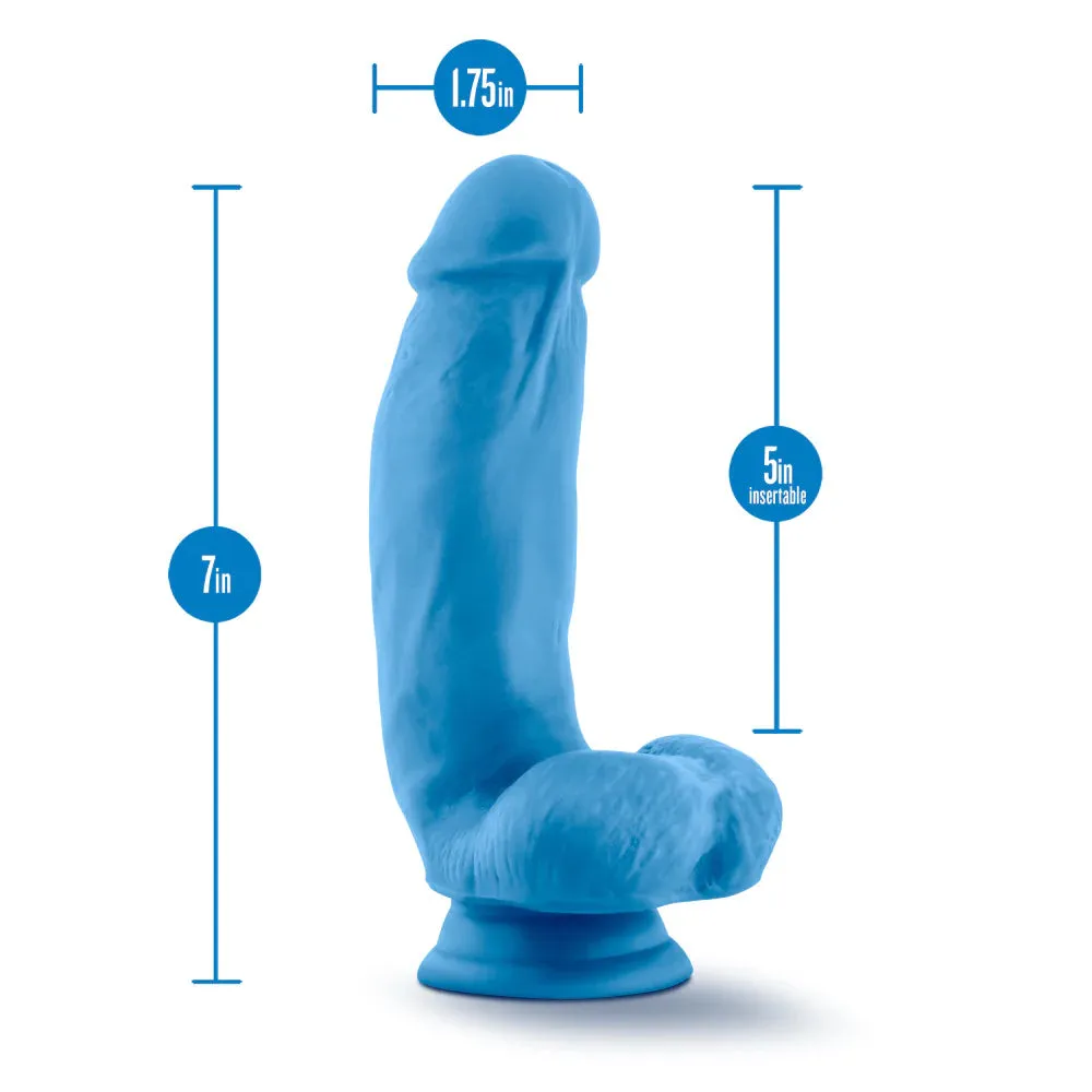 Neo Elite Neon Blue 7-Inch Long Dildo