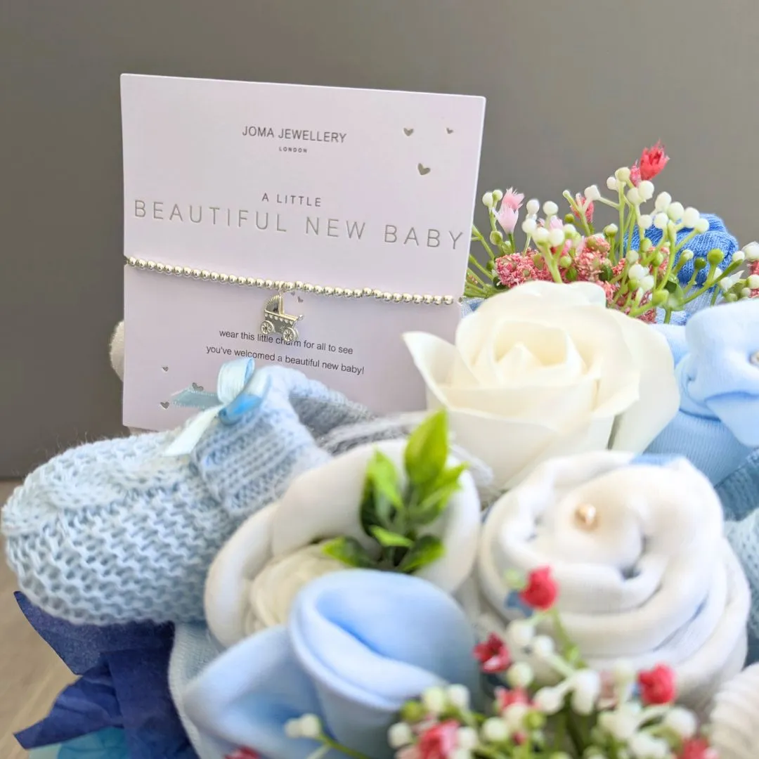 New Mum Gift - Baby Sock Bouquet (Blue)