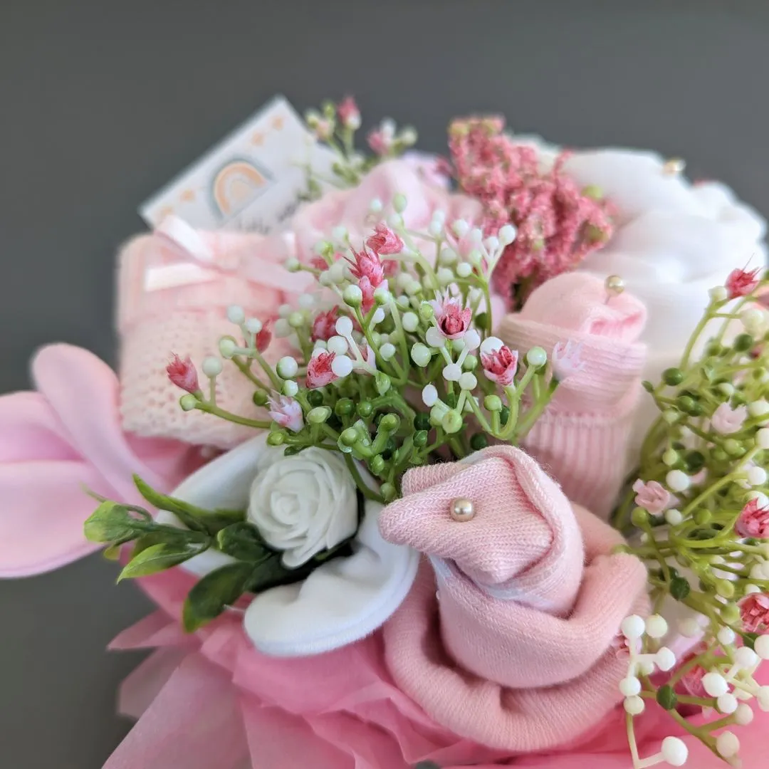 New Mum Gift - Baby Sock Bouquet (Pink)