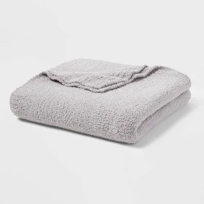 Open Box - King Cozy Chenille Bed Blanket Gray - Threshold