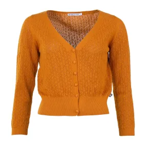 Oranje vest van biologisch katoen | Froy & Dind cardigan Gerdy pumpkin spice