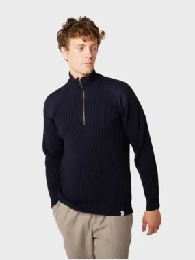 Peregrine Sweater Foxton Zip Neck Navy