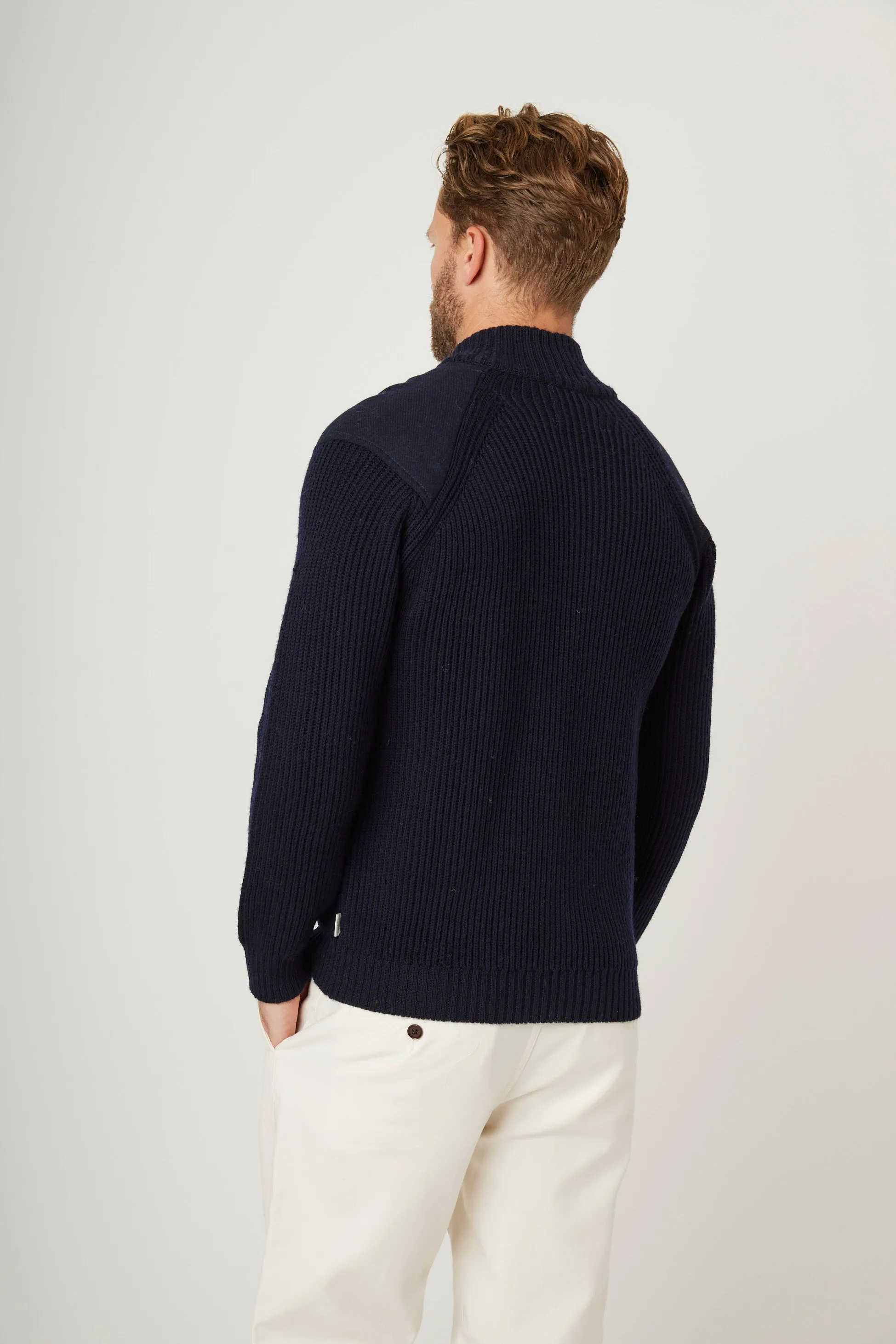 Peregrine Sweater Foxton Zip Neck Navy