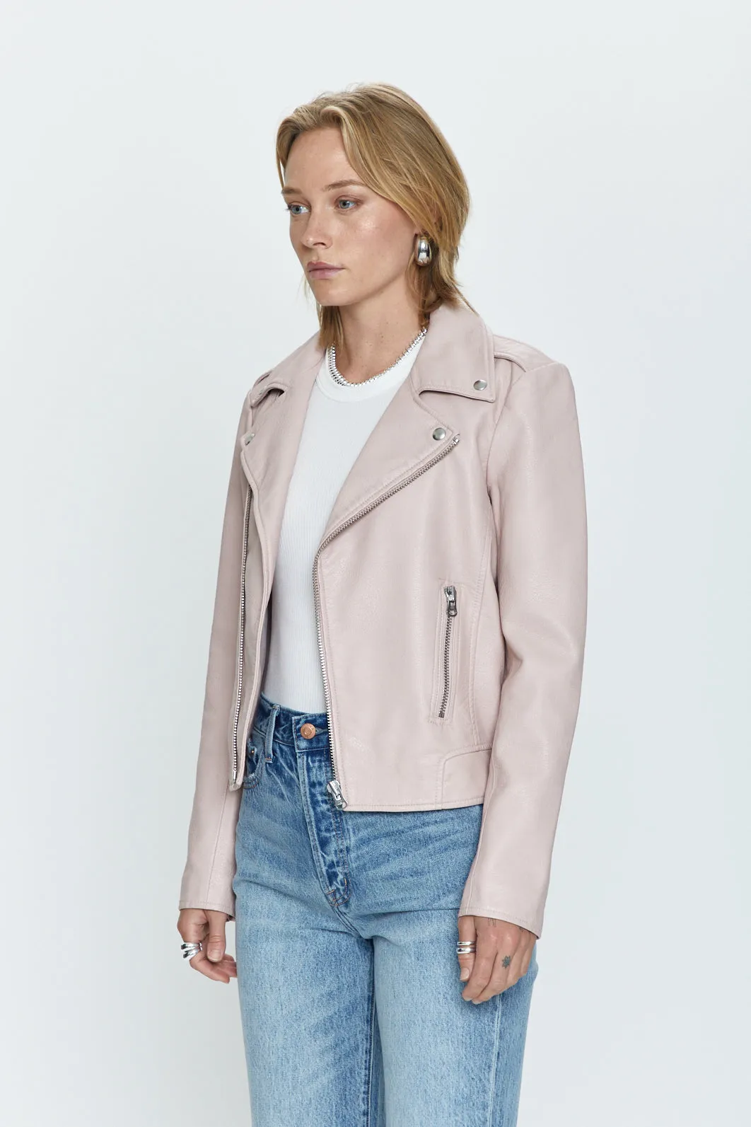 Pistola Nicolette Mod Moto Jacket in Mellow Rose