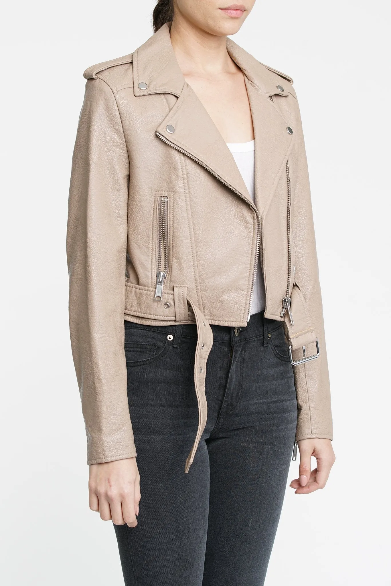 Pistola - Tracy Moto Cropped Jacket Latte