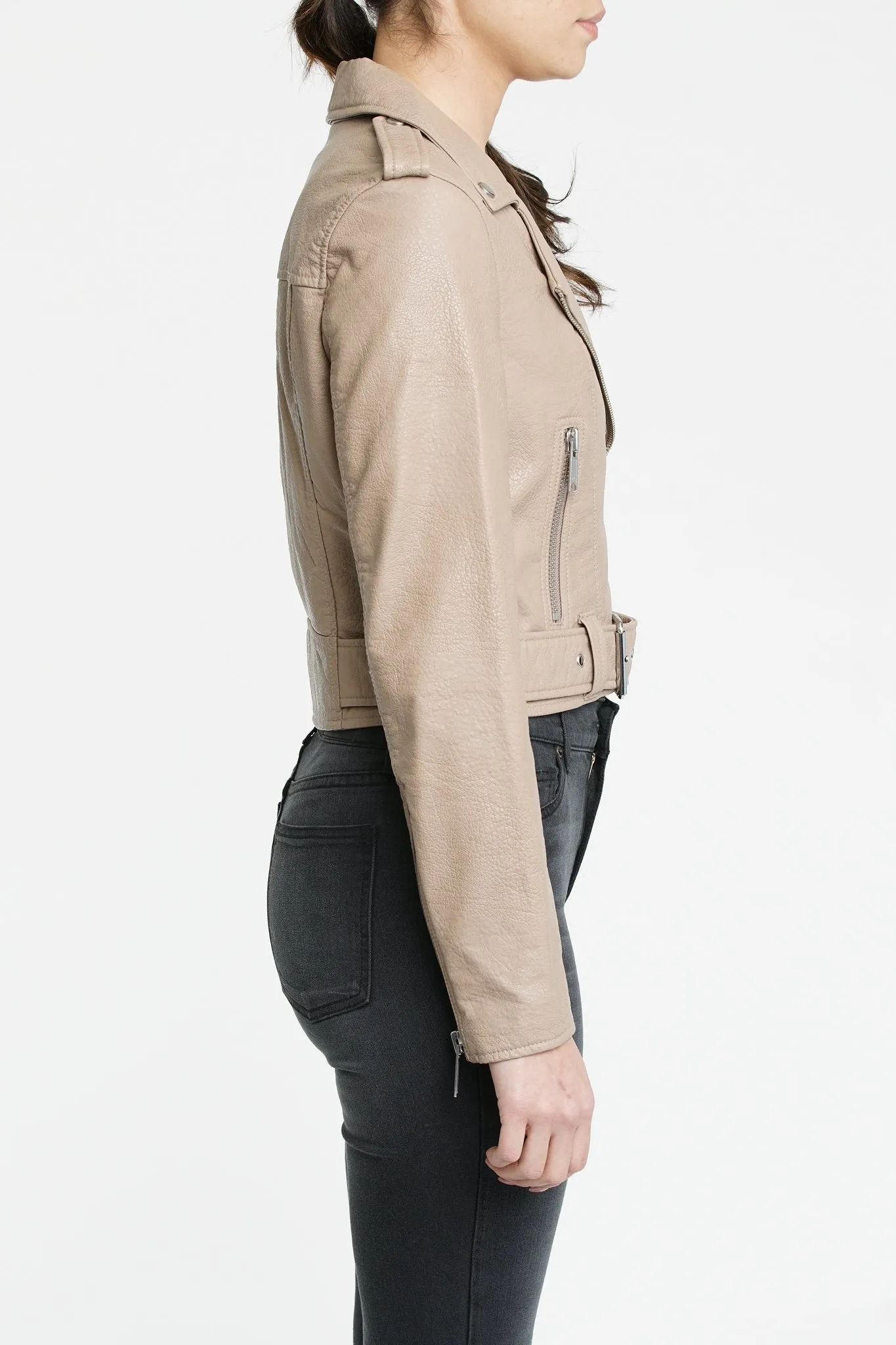 Pistola - Tracy Moto Cropped Jacket Latte