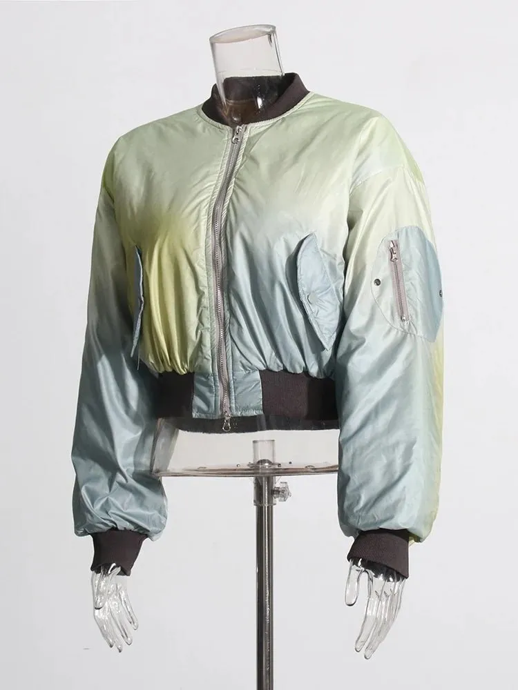 Pre Order:  Ombre Yellow Zip-Up Cropped Jacket