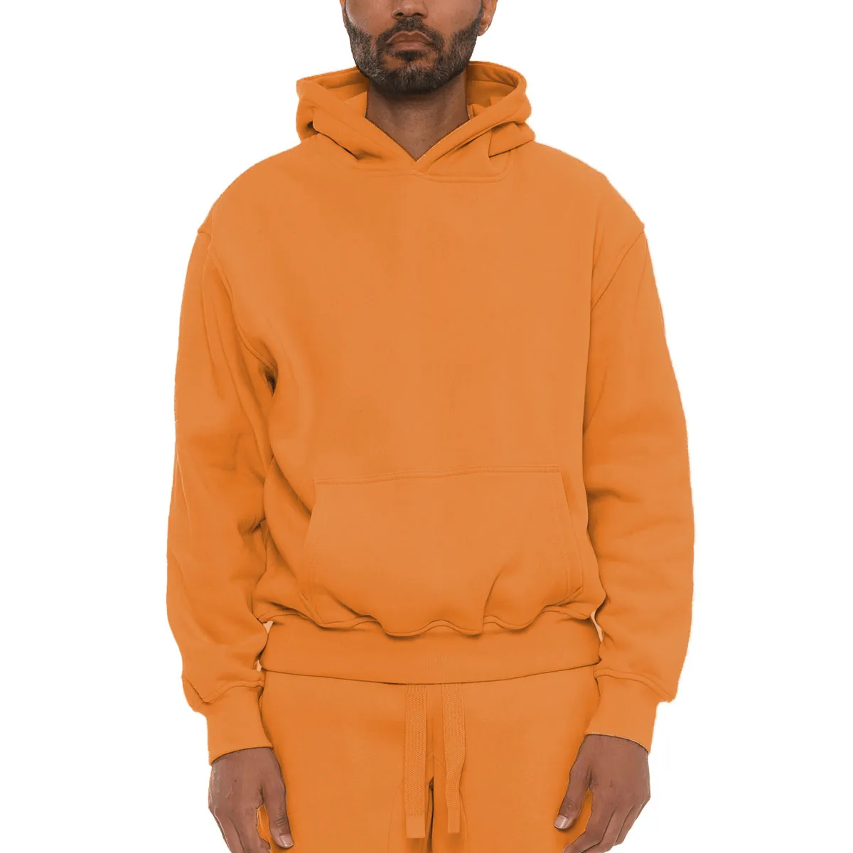 Premium Cotton Blend Hoodie - Orange