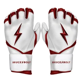 PREMIUM PRO CHROME Series Long Cuff Batting Gloves | MAROON