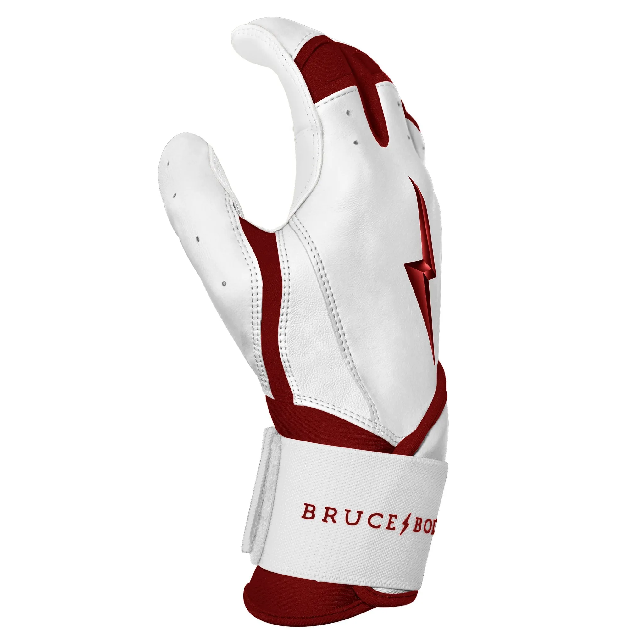 PREMIUM PRO CHROME Series Long Cuff Batting Gloves | MAROON