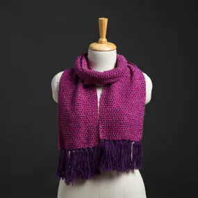 Purple - Kumaun Hand Knitted Woolen Muffler 71