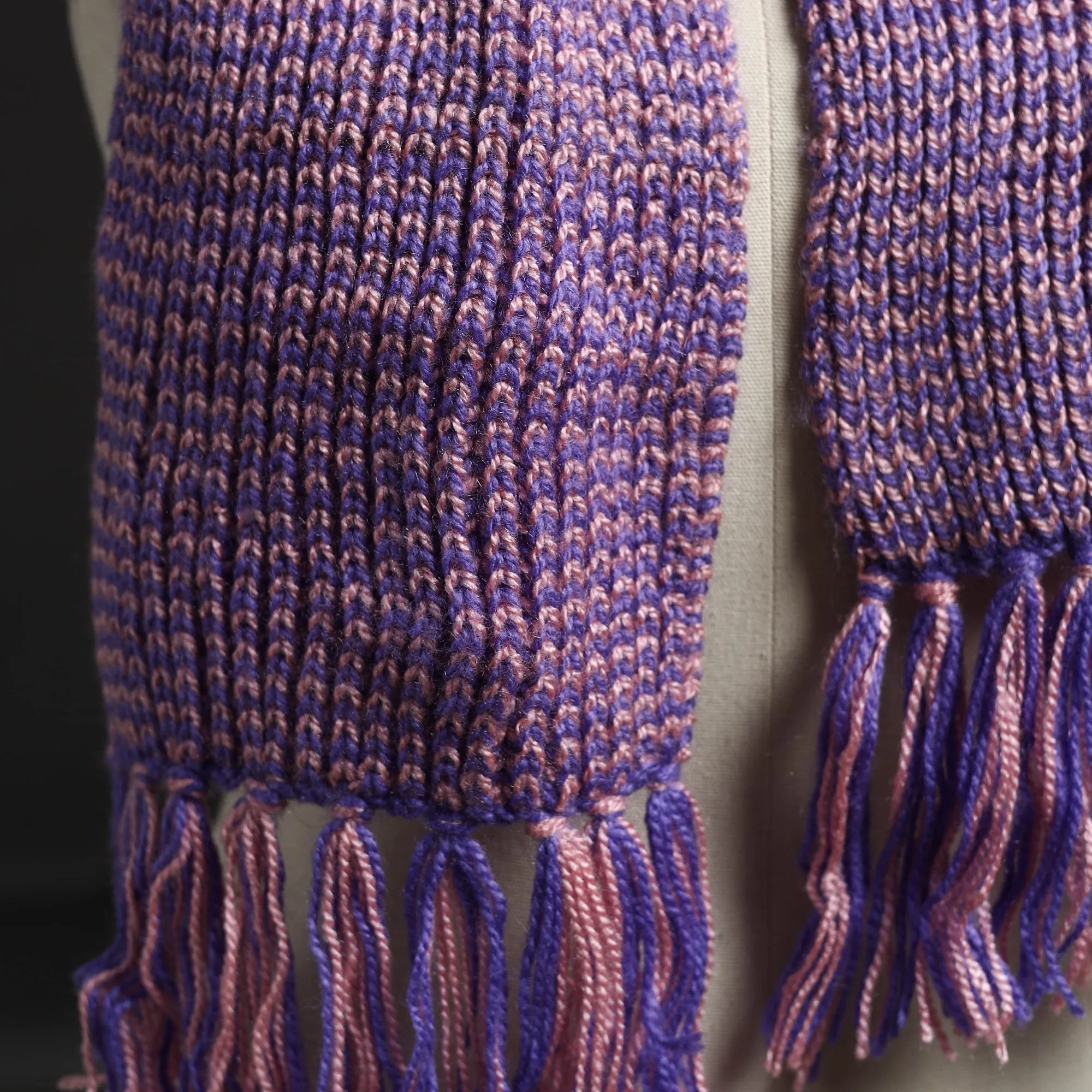 Purple - Kumaun Hand Knitted Woolen Muffler 78