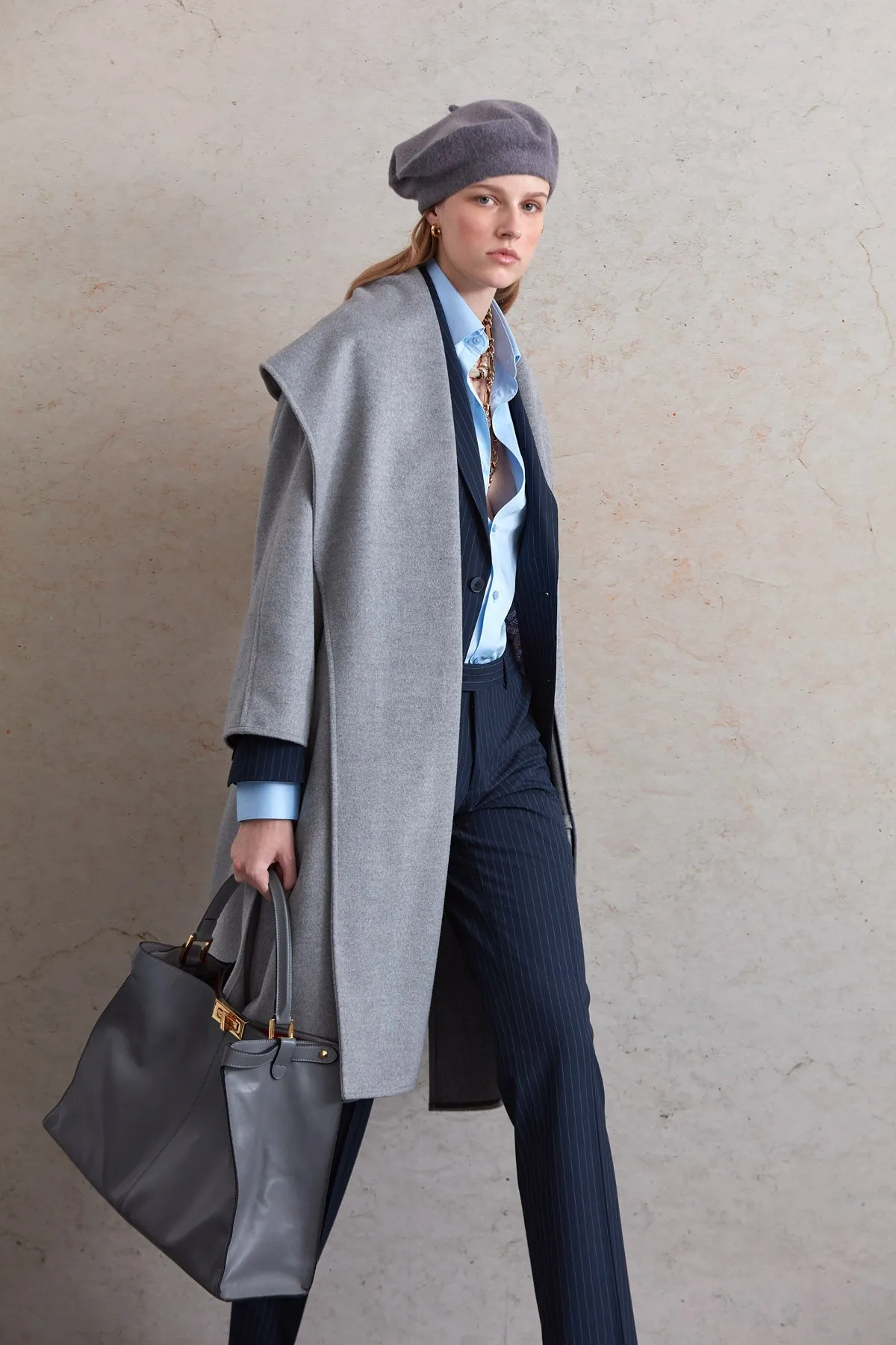 Regular Fit Meghan Belted Shawl Collar Wool Coat