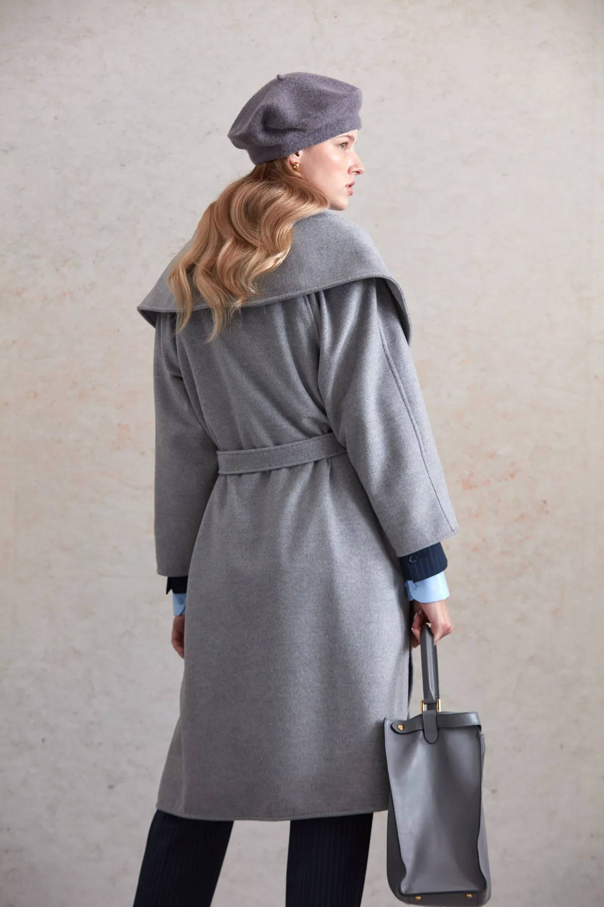 Regular Fit Meghan Belted Shawl Collar Wool Coat