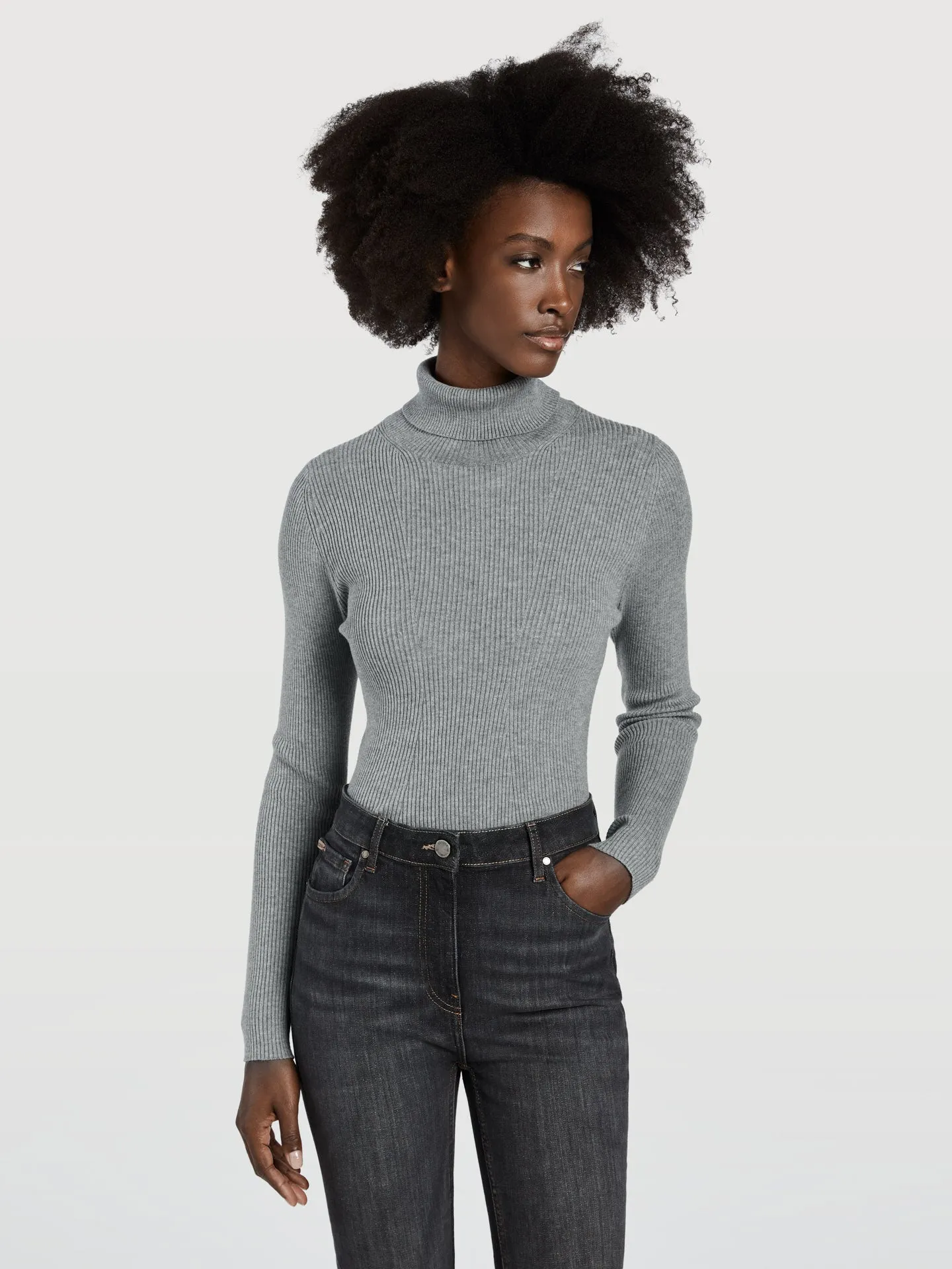 Rib Turtleneck Sweater