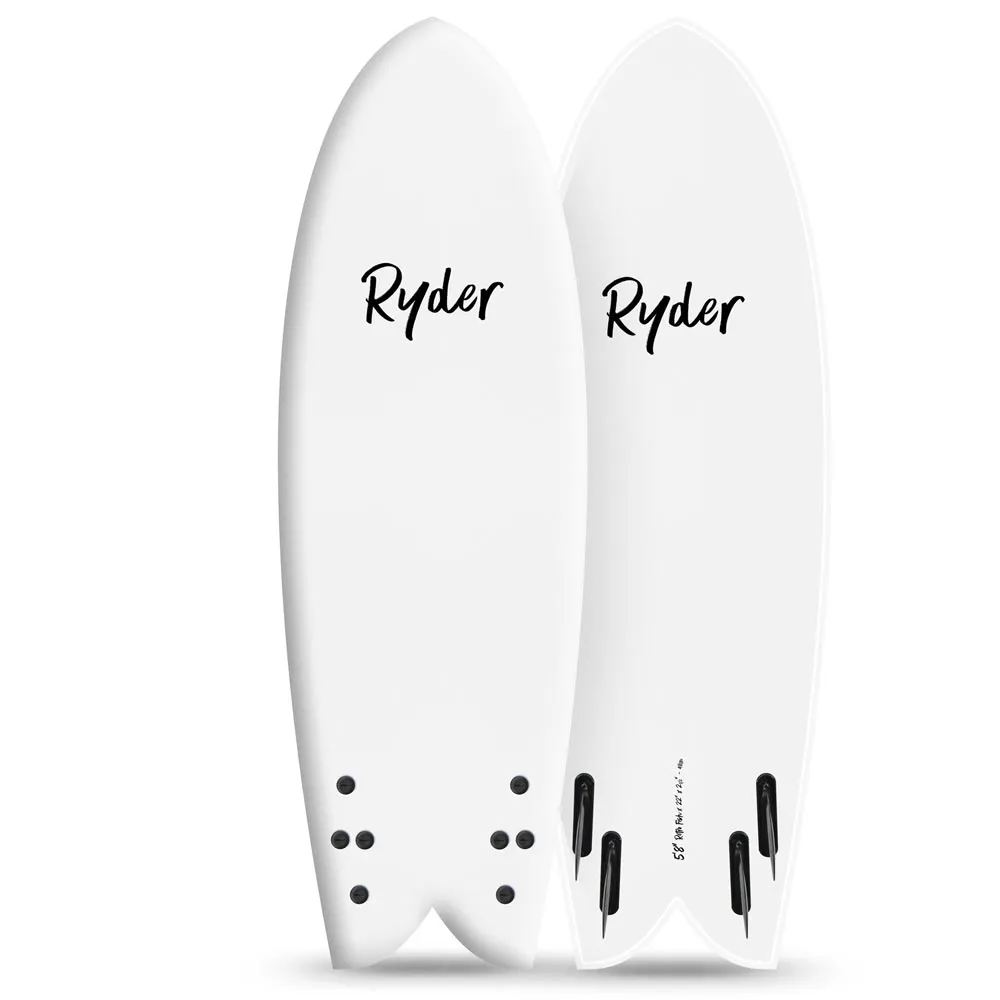 Ryder Retro Quad Fish 5 8 Soft Surfboard