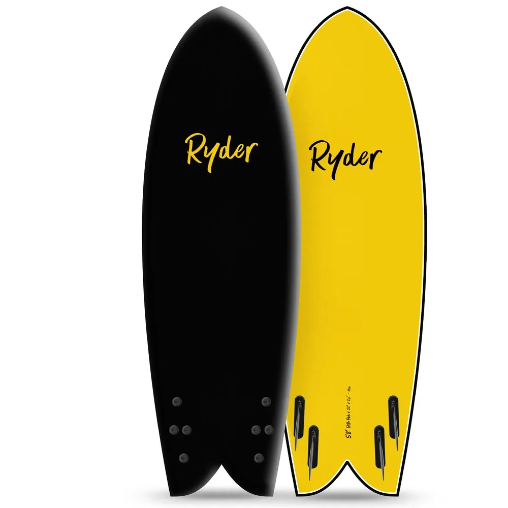 Ryder Retro Quad Fish 5 8 Soft Surfboard