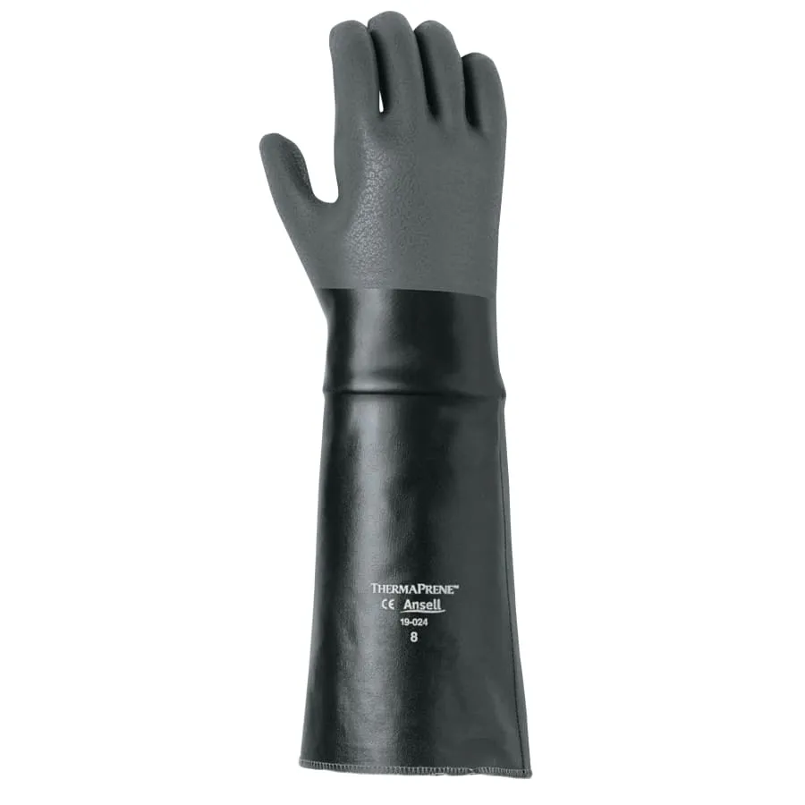 SCORPIO/THERMAPRENE 19024 HEATRESIST NEOPR - Scorpio Chemical Resistant Gloves, Rough, Cotton Lining, Black/Gray