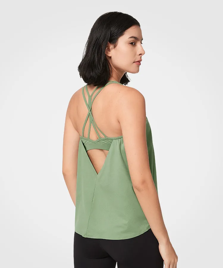 Shift Light Strappy Built-in Bra Yoga Tank | Women's Sports Tank