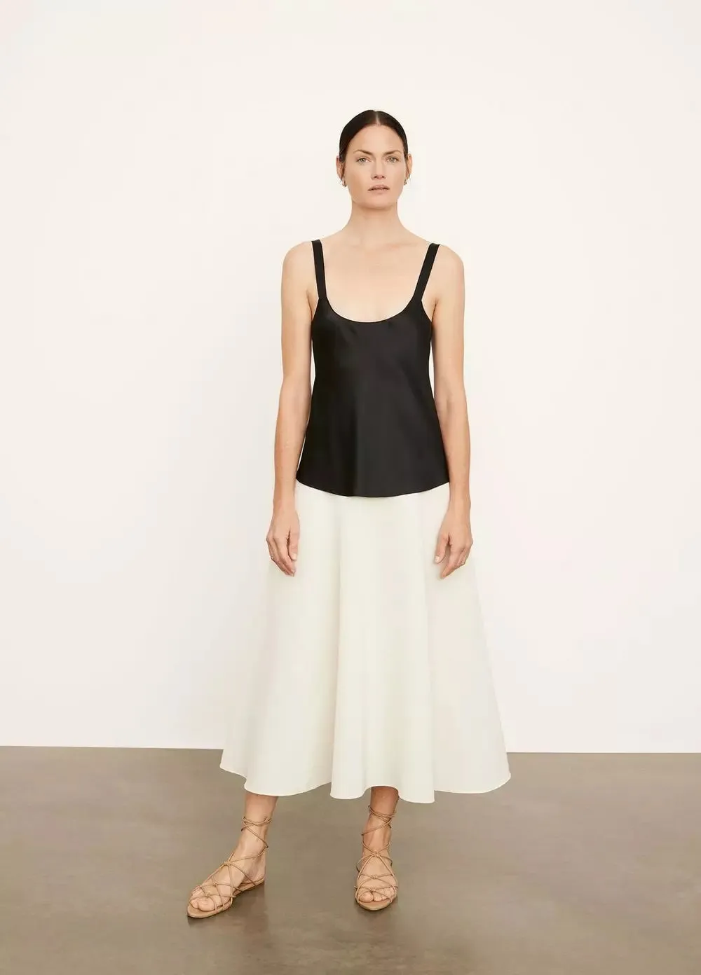 Silk Scoop Neck Camisole - Black