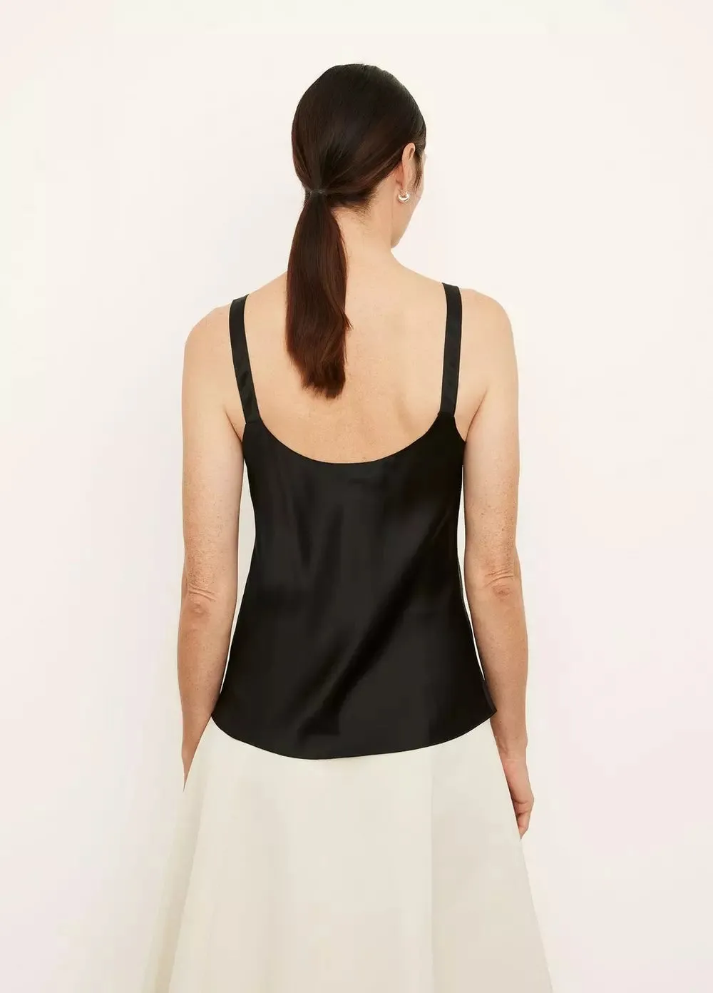 Silk Scoop Neck Camisole - Black