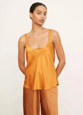 Silk Scoop Neck Camisole - Burnt Orange