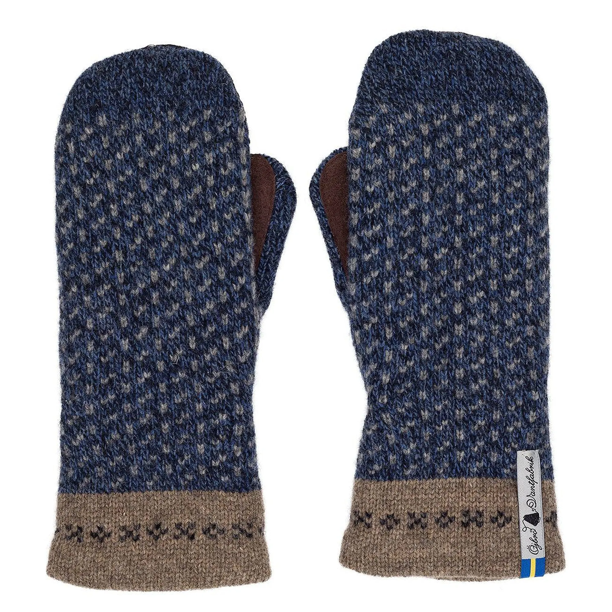 Skaftö Pattern Suede Palm Swedish Mittens