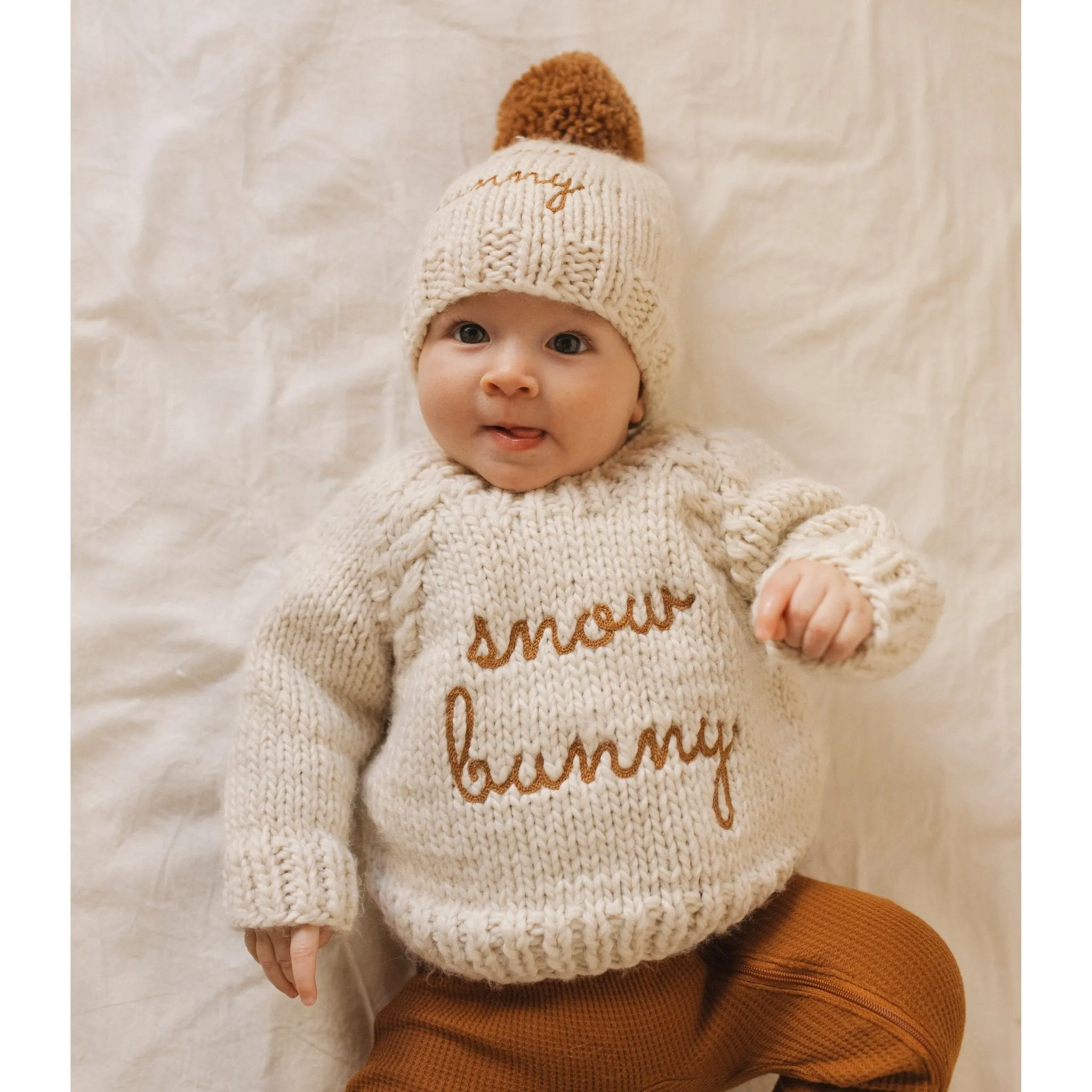 Snow Bunny Pecan Crew Neck Sweater for Baby & Toddler